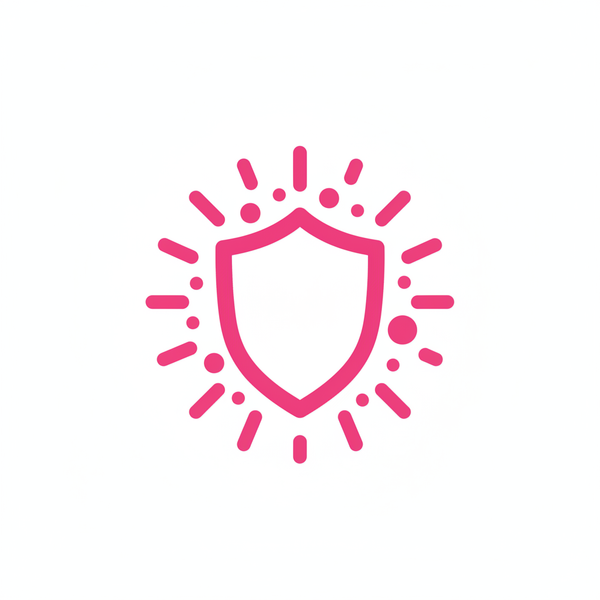 fais moi un logo sans texte de sa 'Igienă și siguranță' et met le en couleur rose bonbon 